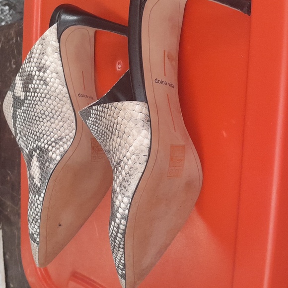 Dolce Vita Cotlyn Leather Snakeskin Block Heel Zip Up Ankle Boots Size 8 - Picture 2 of 7